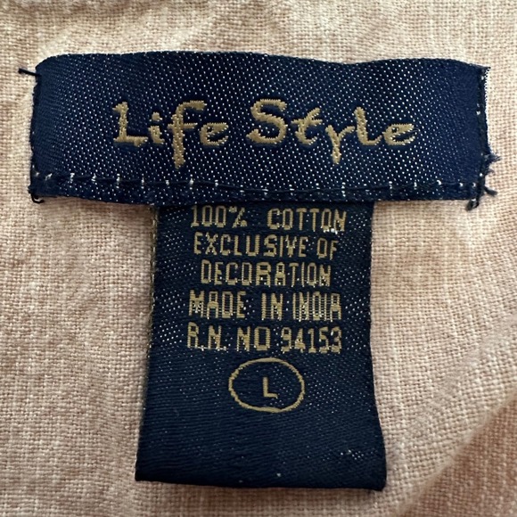 Vintage Life Style Rose Embroidered Lattice Vest Cotton Cottagecore Boho Large - Picture 6 of 8